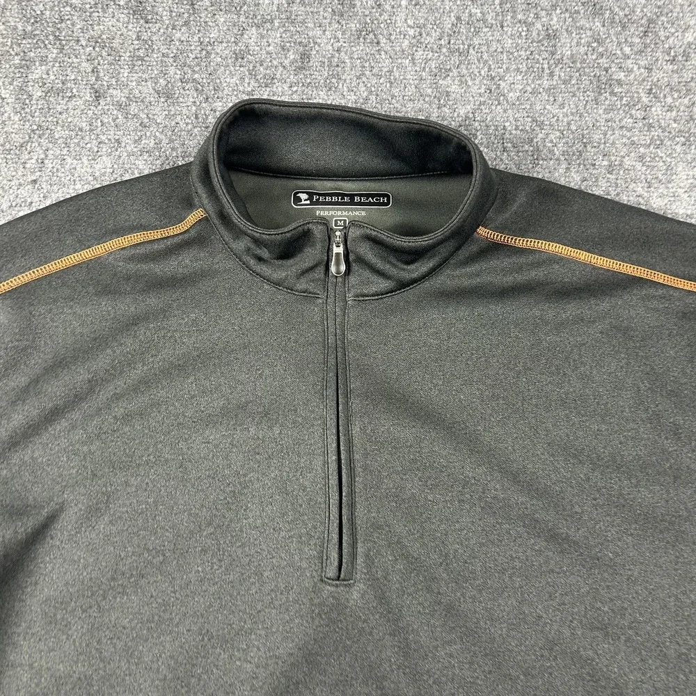 Pebble Beach Pullover Mens Medium Gray 1/4 Zip Lightweight‎ Performance Golf